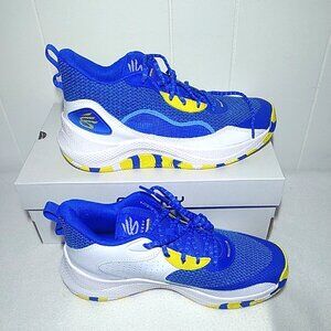 Under Armour Curry 3Z 24 Basketball Shoes Sneakers Men’s 10 Blue Yellow New Box